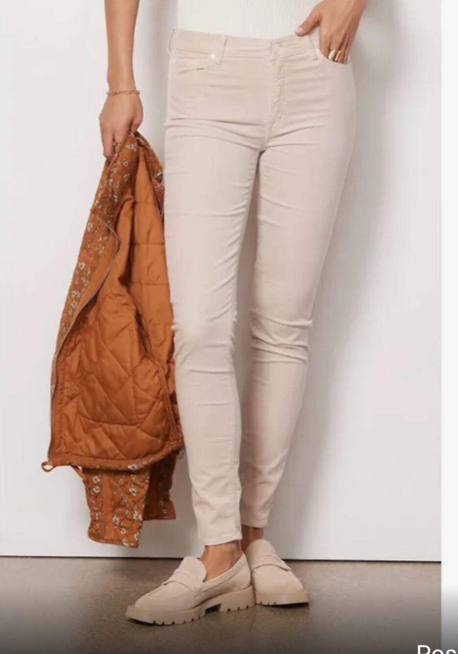 7 for All Mankind The Skinny Velveteen Jeans Off White 29